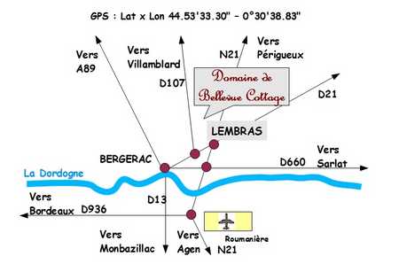 Guest house bergerac dordogne - access map