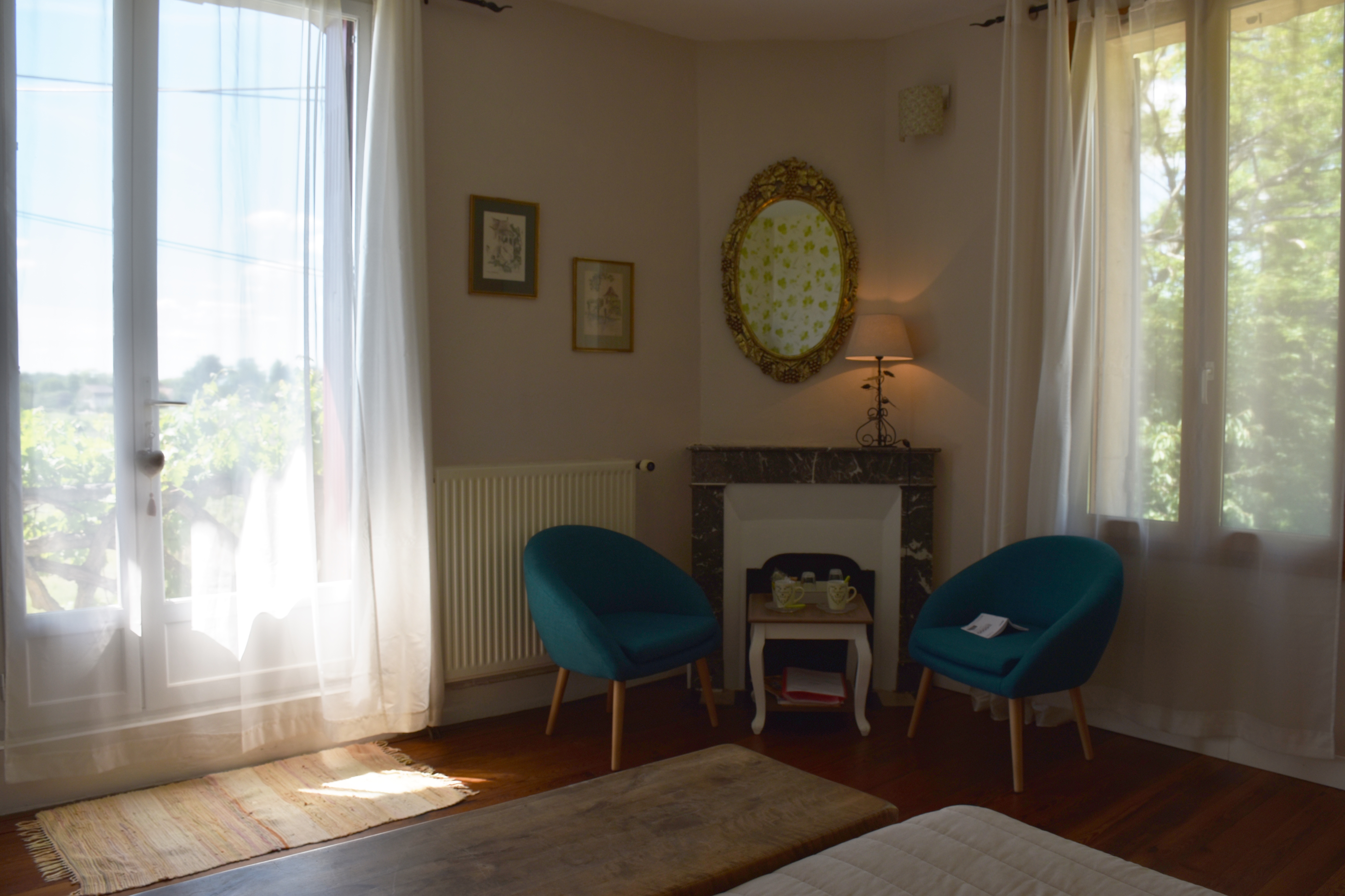 Espace salon de la chambre d'hôtes les Vignes Bergerac, Périgord