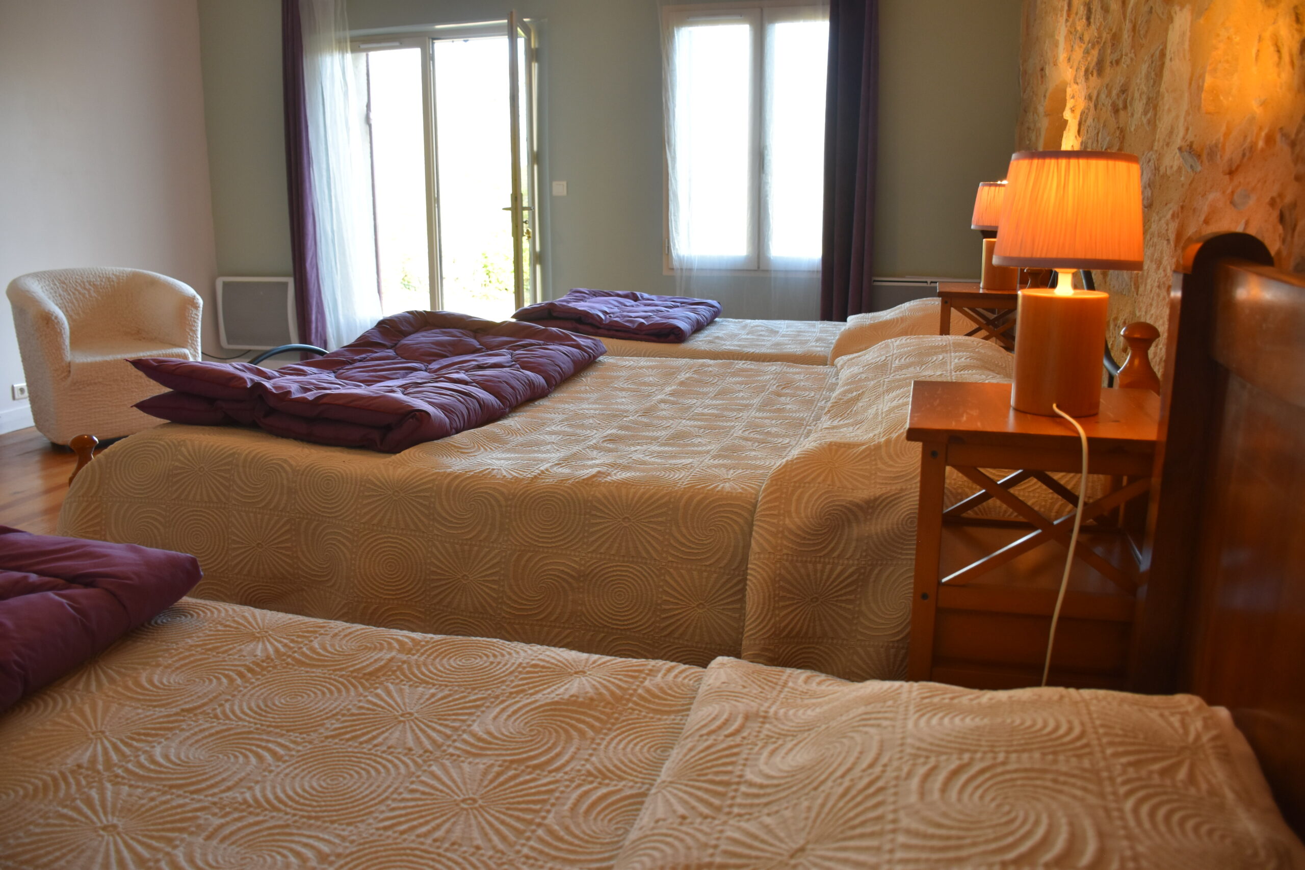triple bedroom 5 guests holiday rental - chambre triple gite 5 personnes